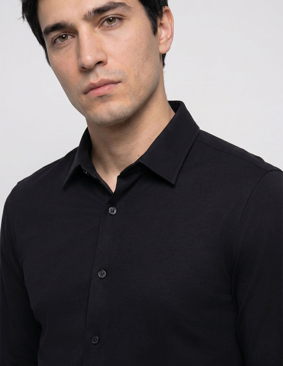 Camisa casual perry ellis de algodón manga larga para hombre