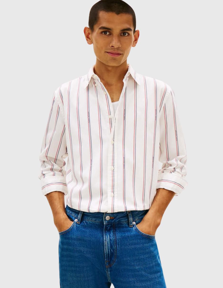 Camisa casual de algodón manga larga para hombre