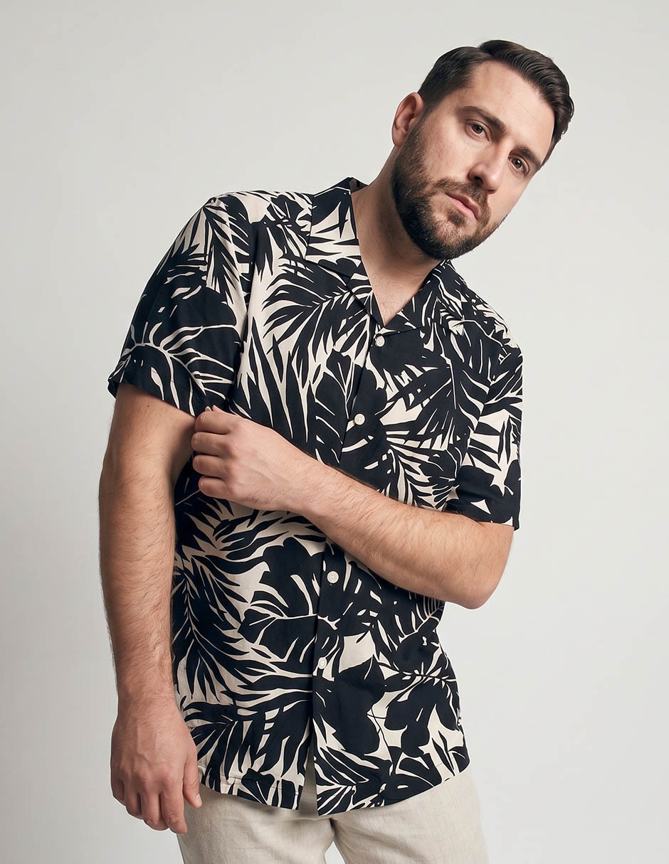 Camisa casual de lino manga corta para hombre Camisa casual de lino manga corta para hombre