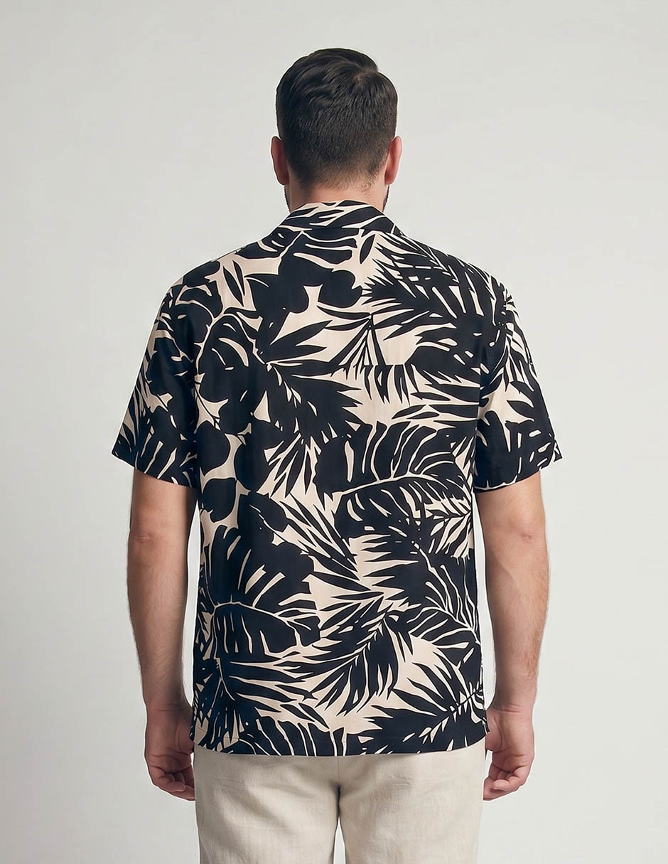 Camisa casual de lino manga corta para hombre 2