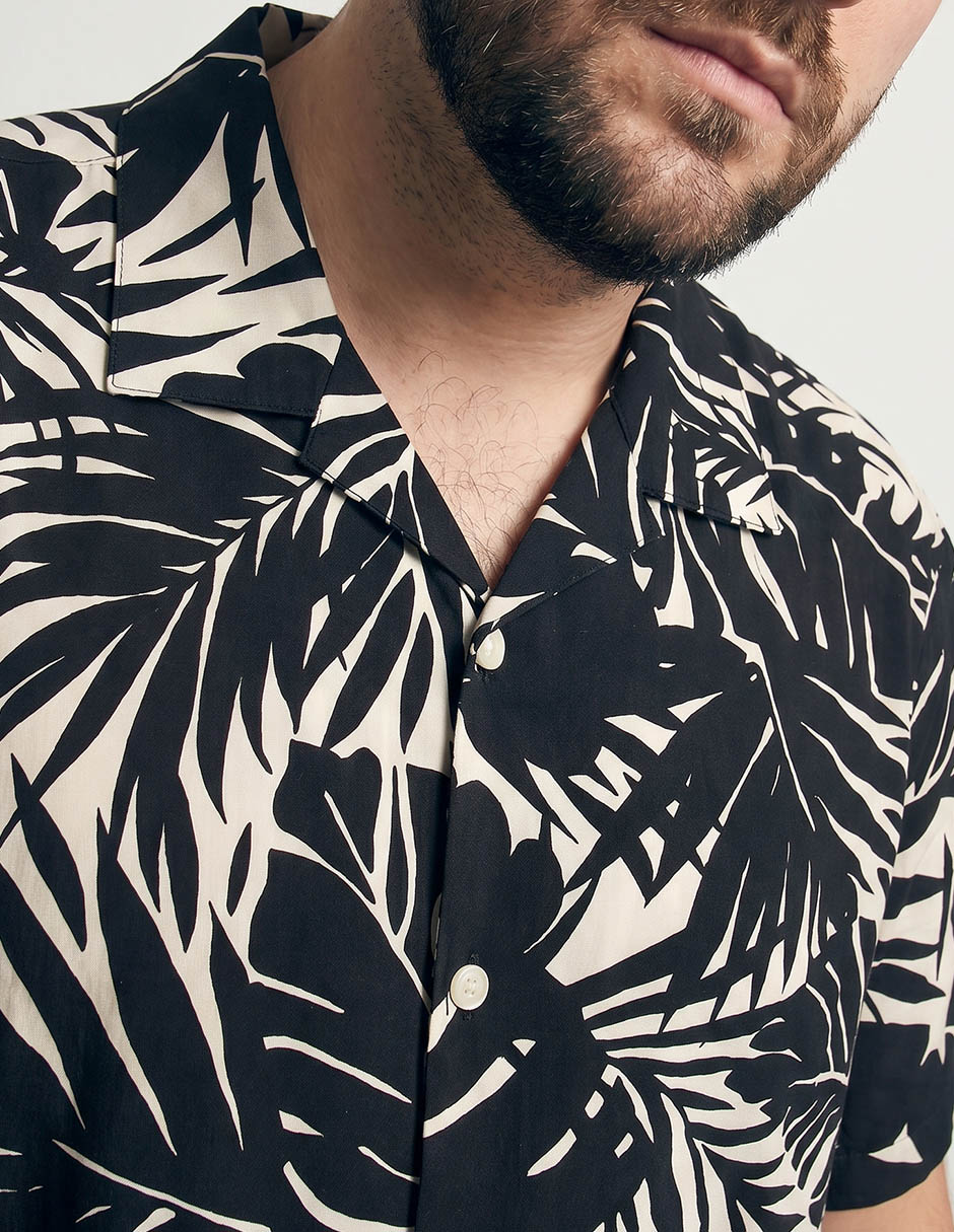 Camisa casual de lino manga corta para hombre 3