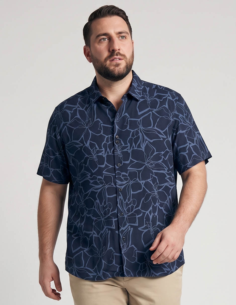 Camisa casual de lino manga corta para hombre