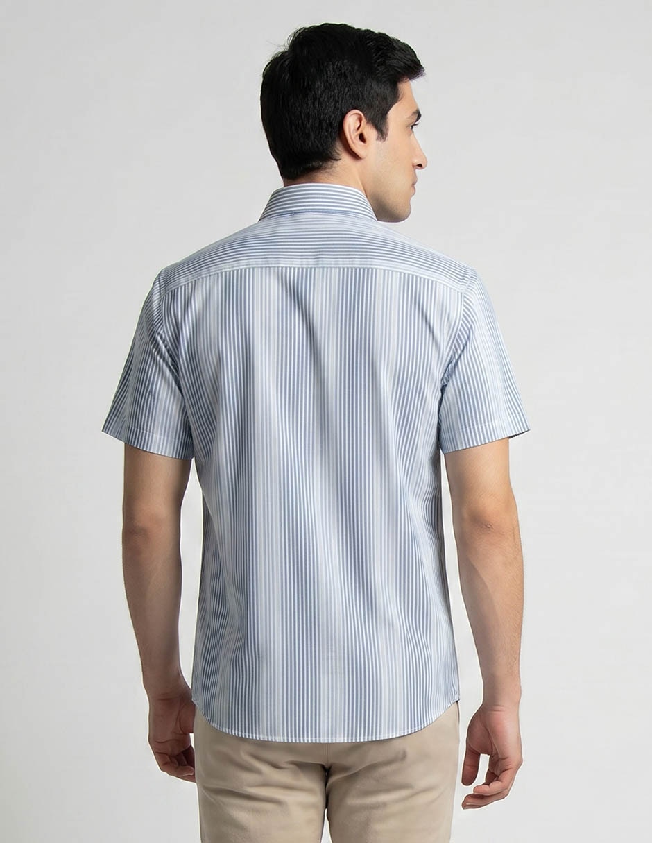 Camisa casual perry ellis de algodón manga corta para hombre