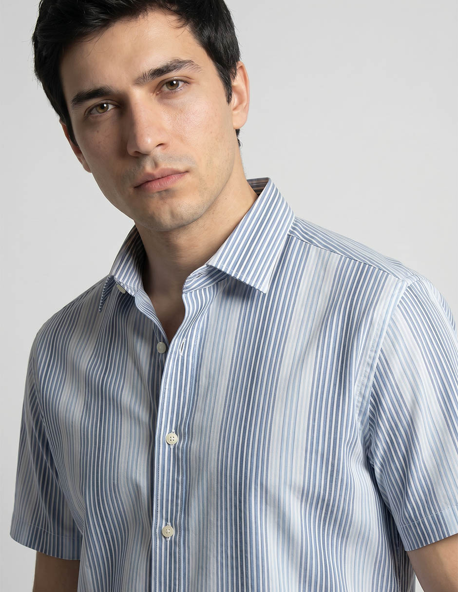 Camisa casual perry ellis de algodón manga corta para hombre