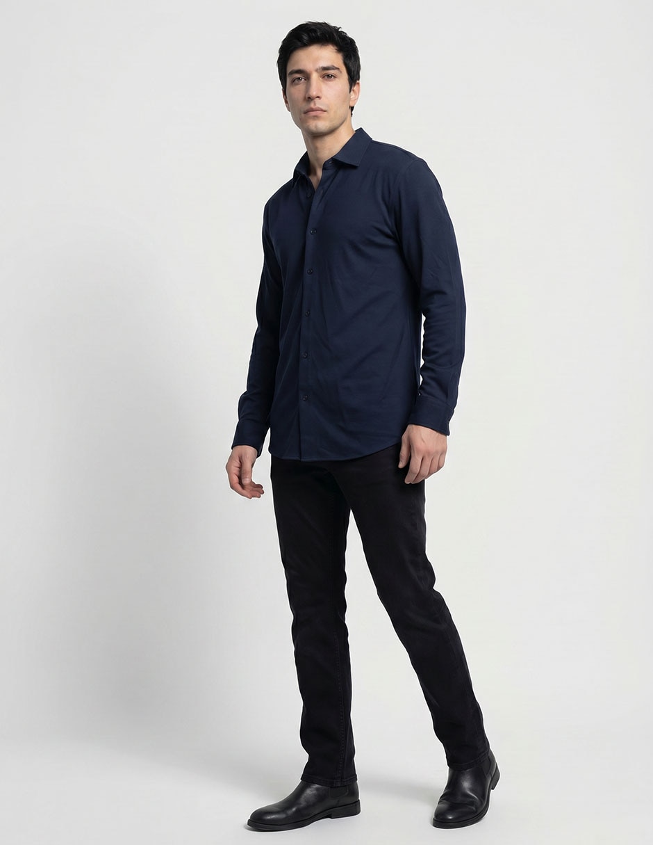 Camisa business casual Perry Ellis manga larga para hombre