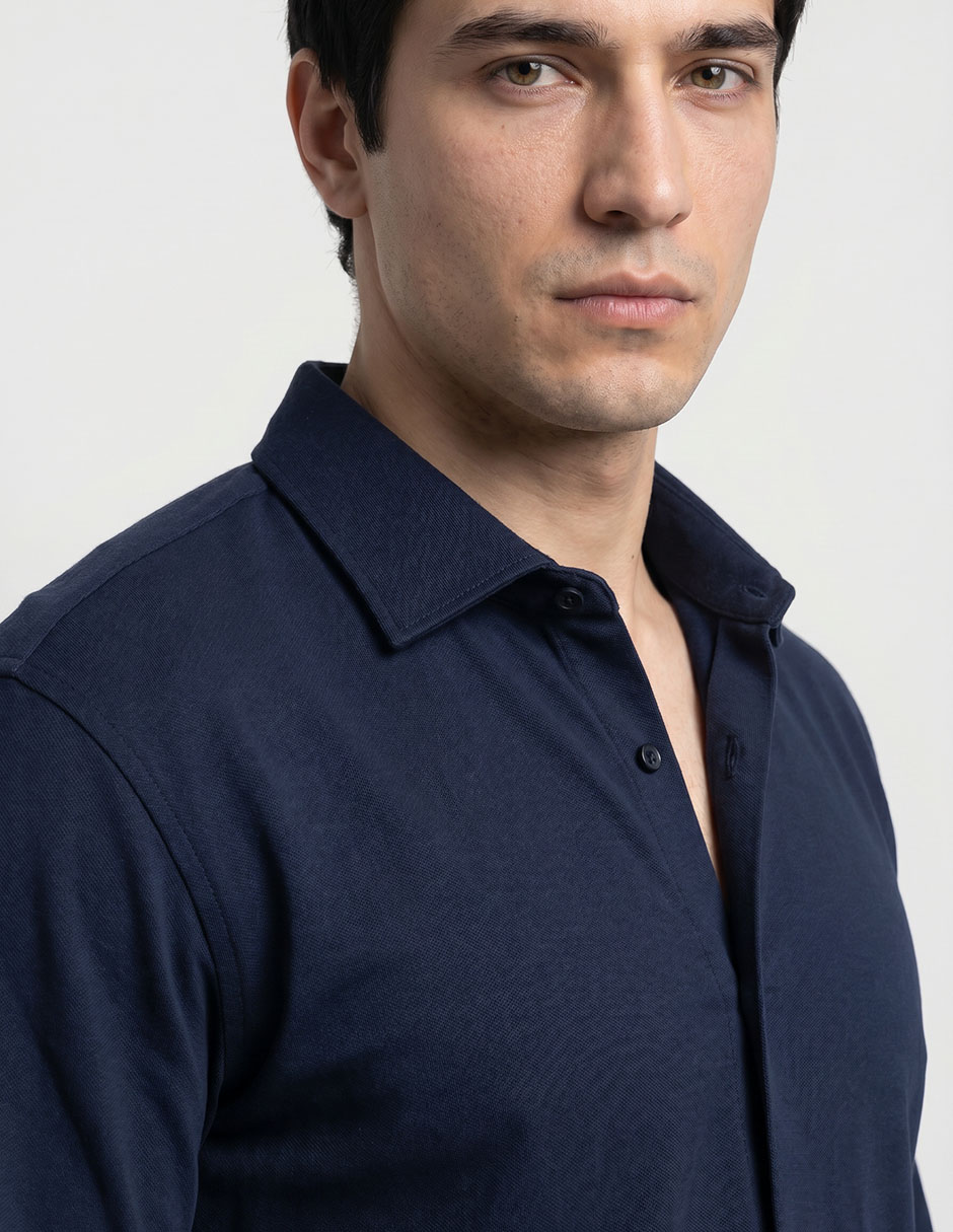 Camisa business casual Perry Ellis manga larga para hombre