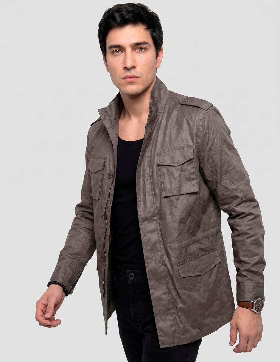 Chamarra Casual Scappino No De Lino Con Bolsillos Para Hombre