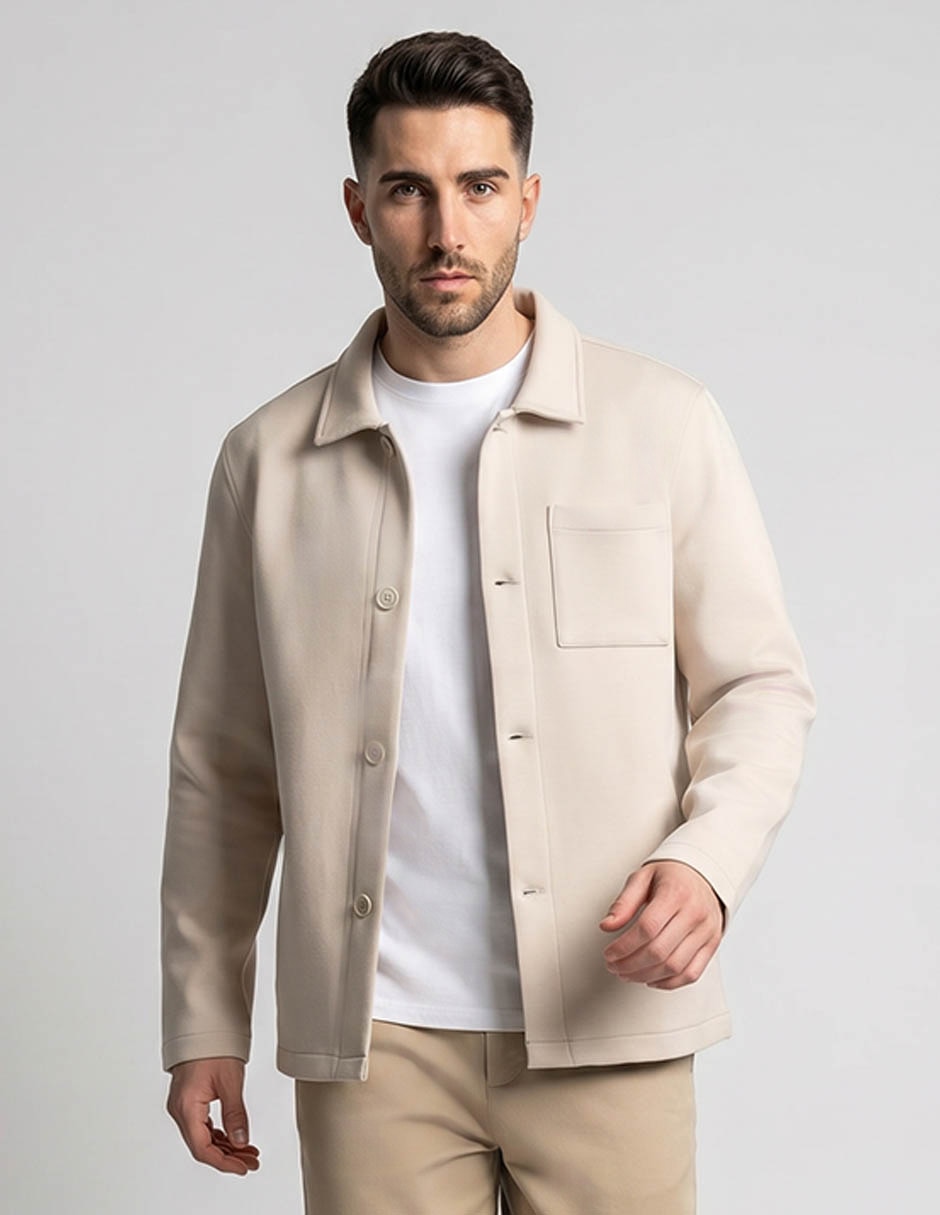 Sobrecamisa casual de algodón manga larga para hombre Sobrecamisa casual de algodón manga larga para hombre