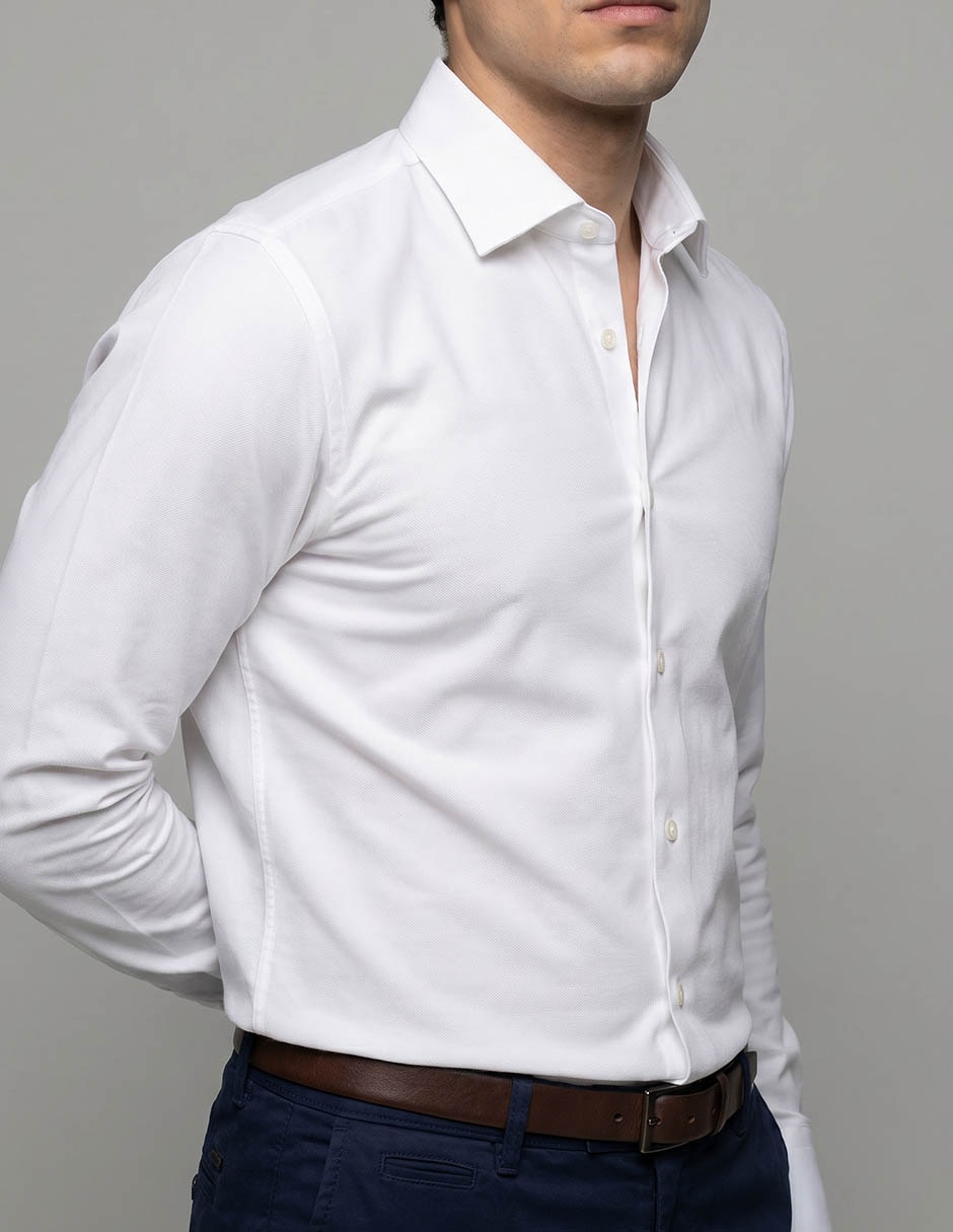 Camisa business casual manga larga para hombre 3