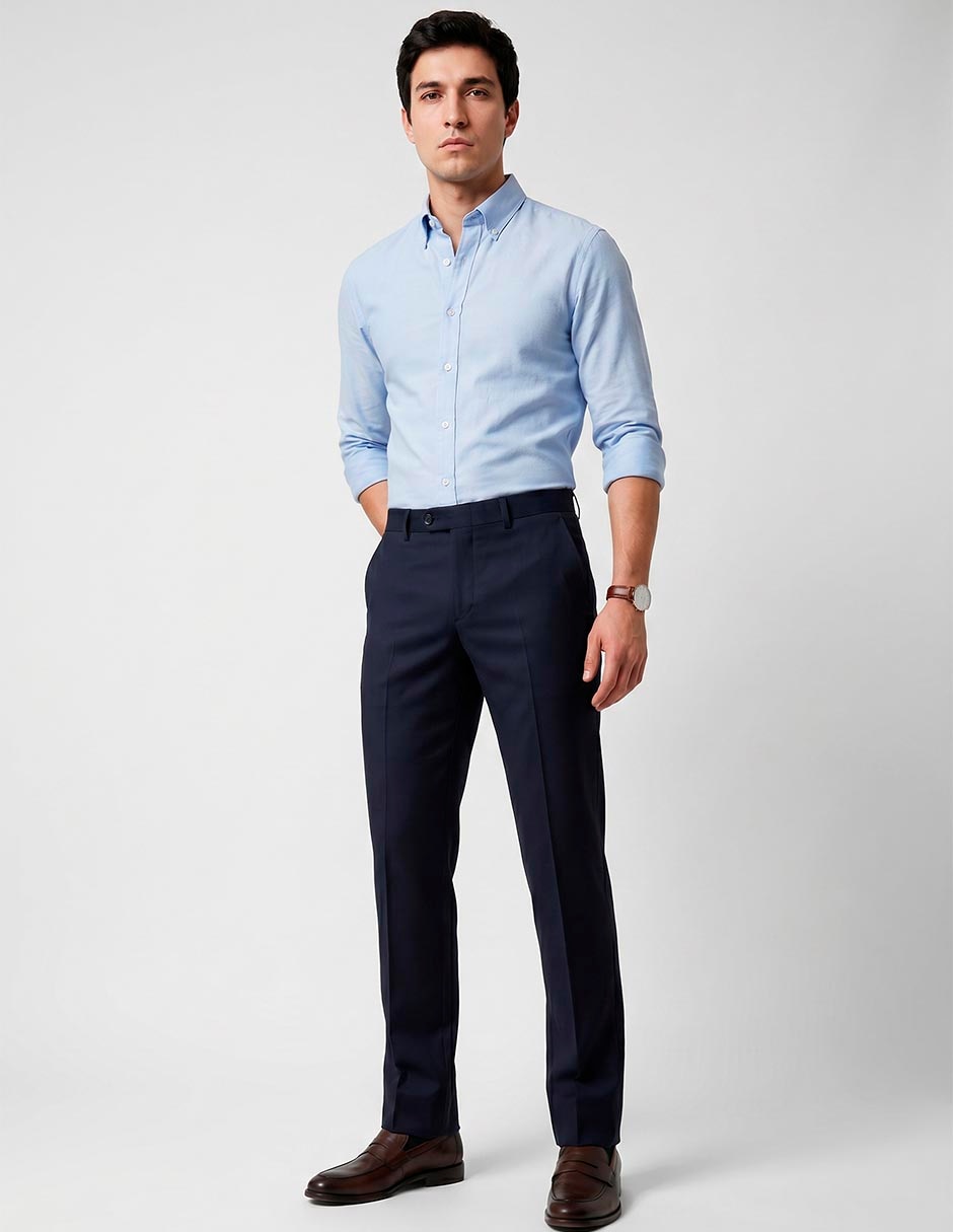 Pantalón de vestir slim de lana para hombre 2