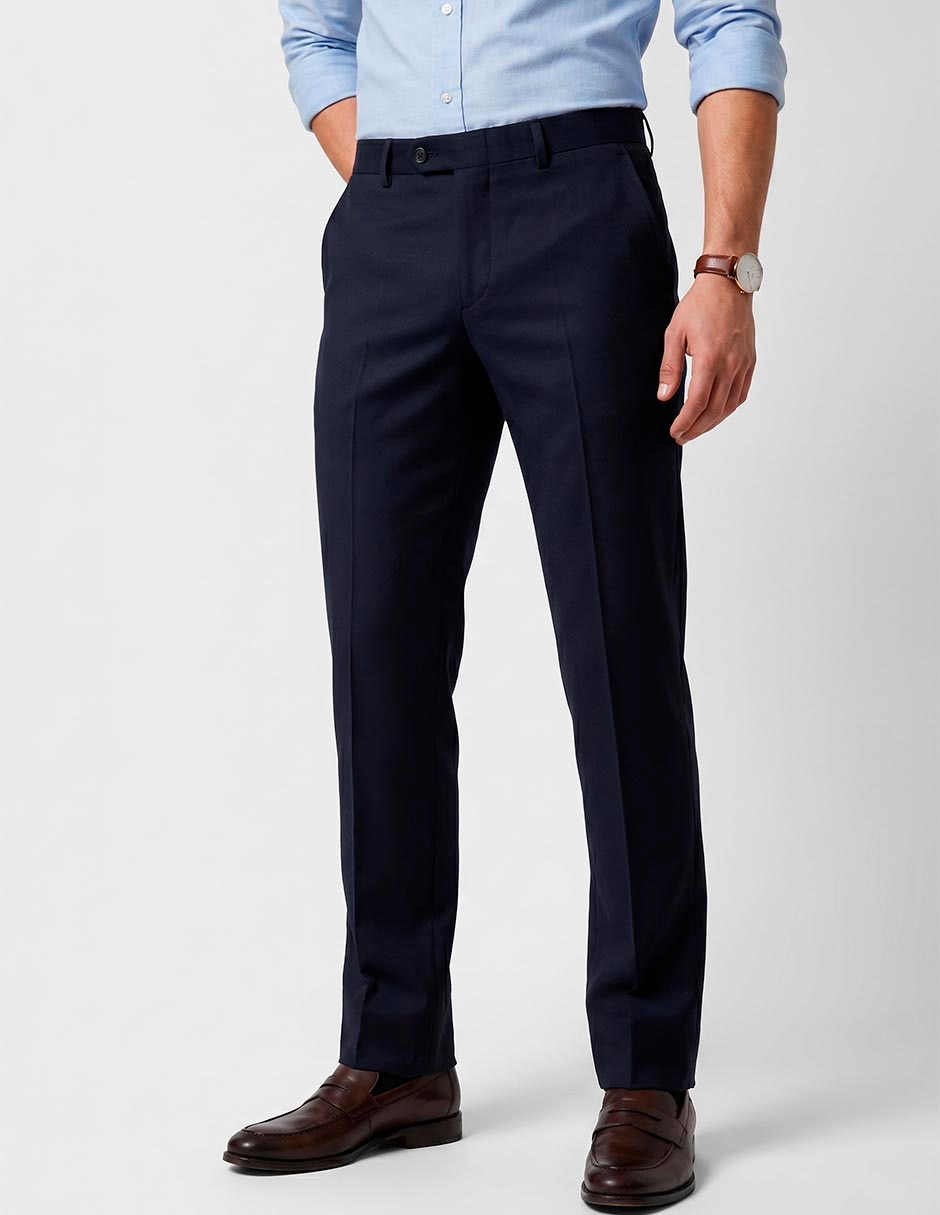 Pantalón Formal De Vestir Slim De Lana Para Hombre