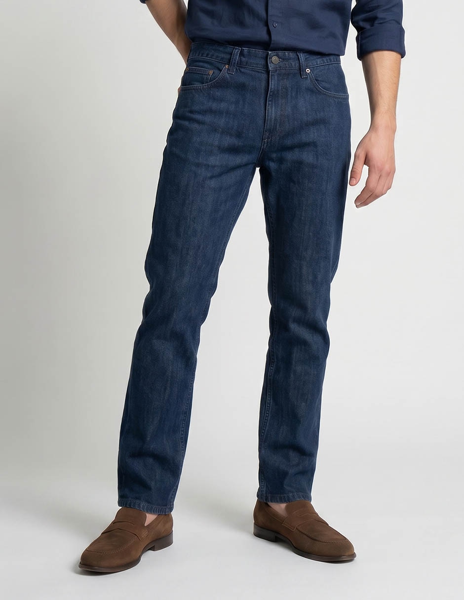 Jeans straight lavado medio para hombre