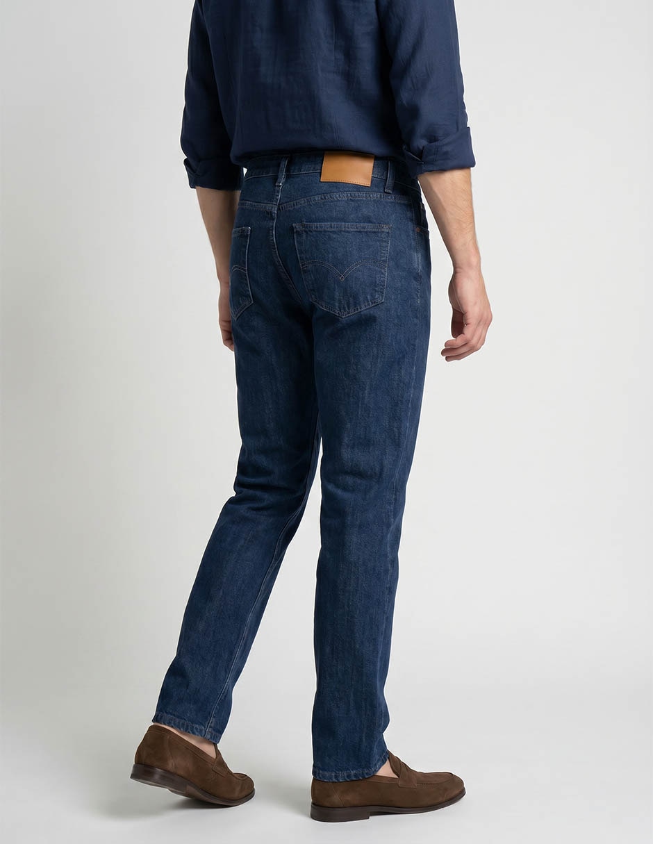 Jeans straight lavado medio para hombre 2