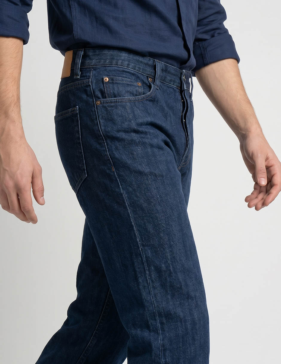Jeans straight lavado medio para hombre 3