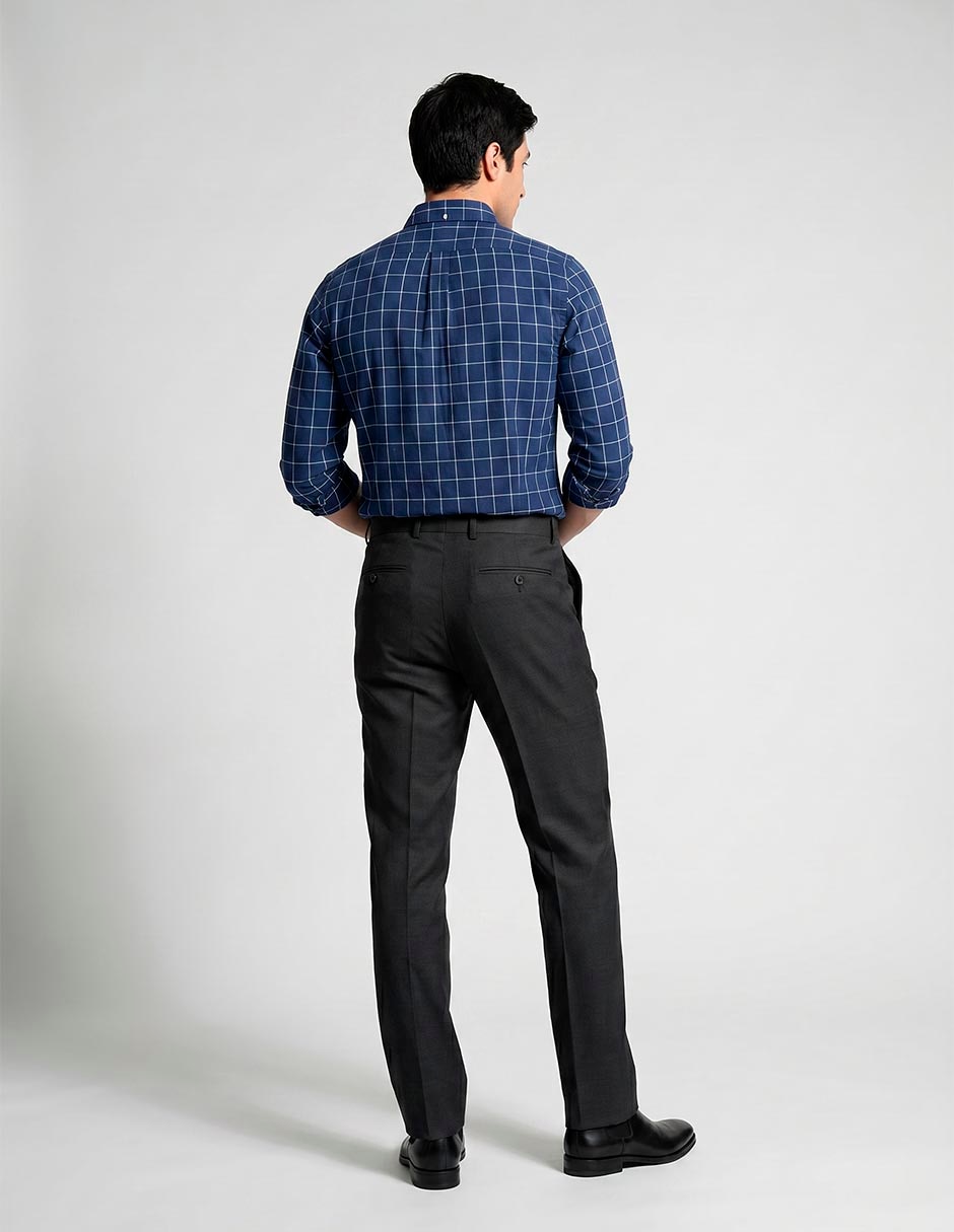 Pantalón Formal De Vestir Slim De Lana Para Hombre 2