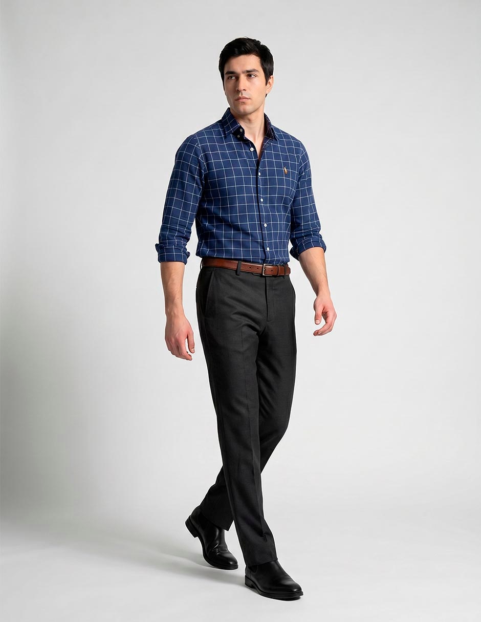Pantalón Formal De Vestir Slim De Lana Para Hombre 3