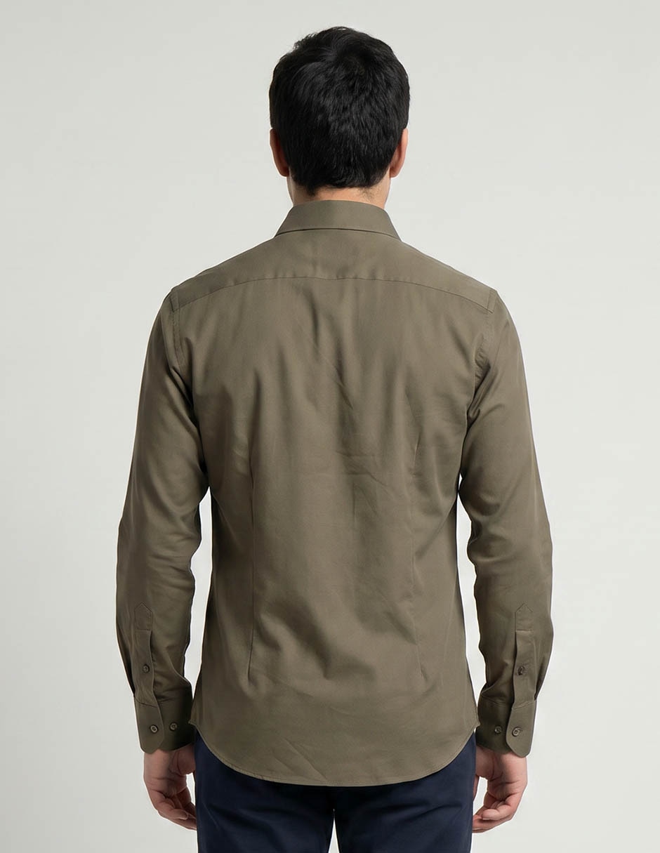 Camisa business casual Scappino manga larga para hombre