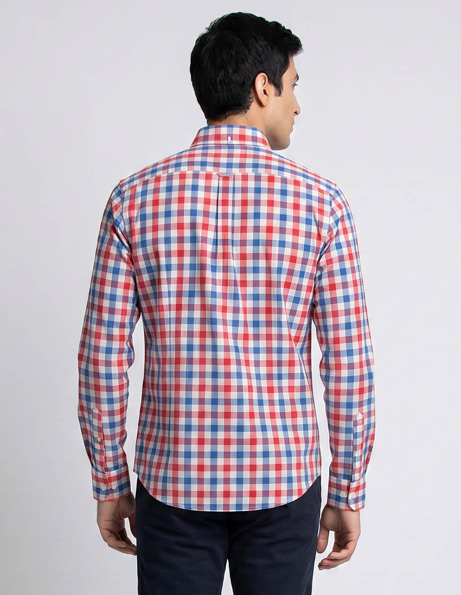 Camisa casual de algodón manga larga para hombre