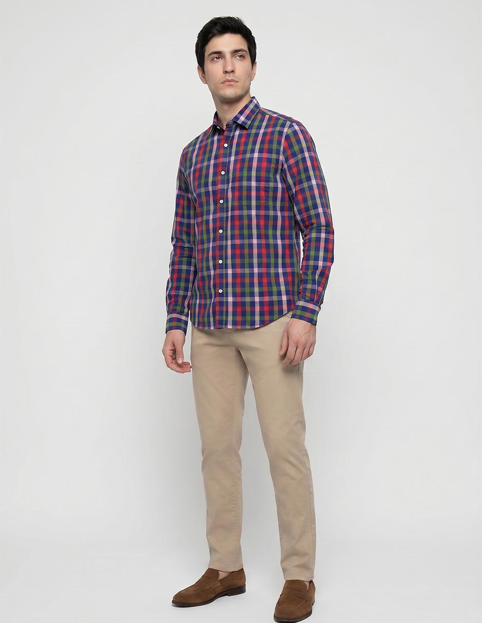 Camisa Scappino de algodón manga larga para hombre