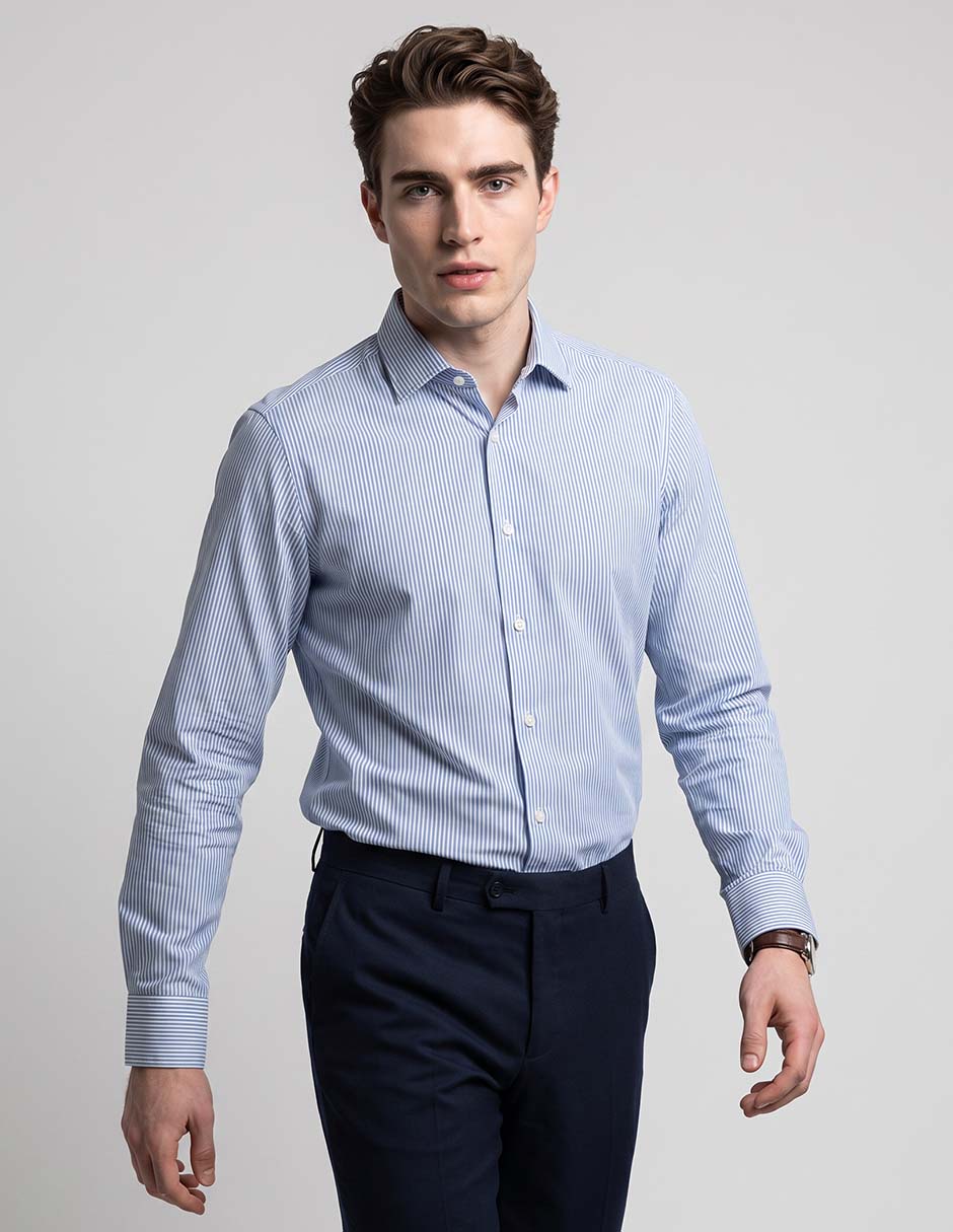 Camisa casual manga larga para hombre