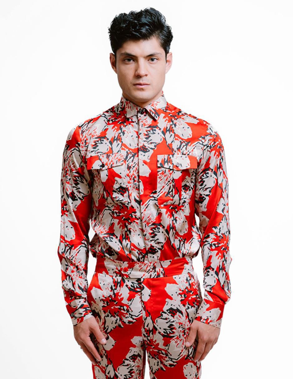 Camisa casual manga larga para hombre