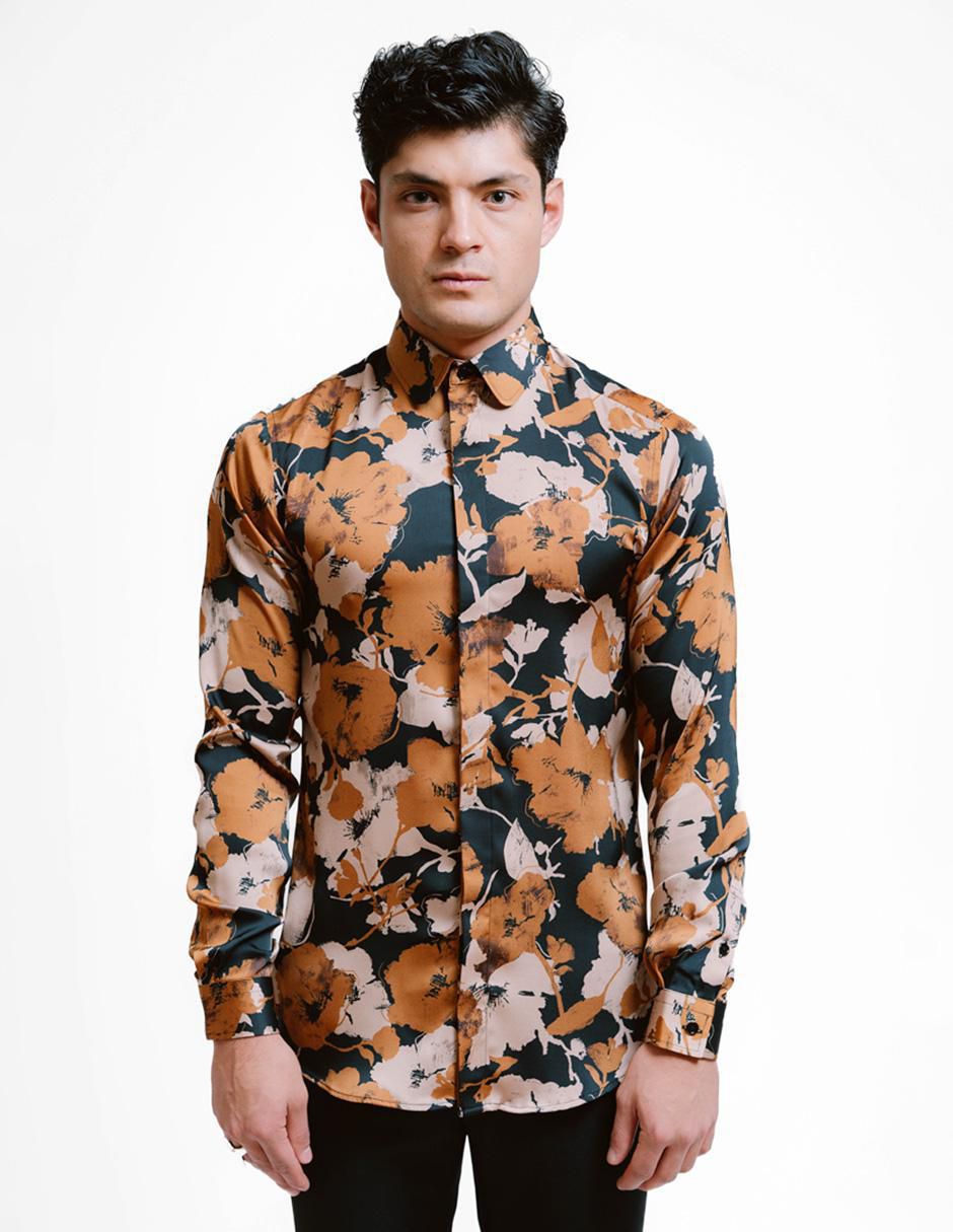 Camisa casual manga larga para hombre