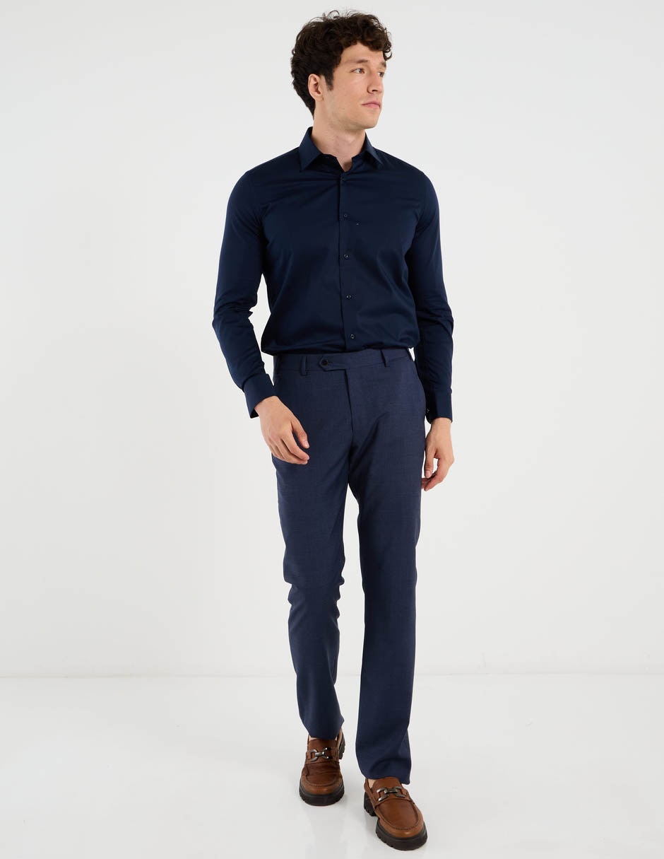 Pantalón de vestir slim de lana para hombre 5