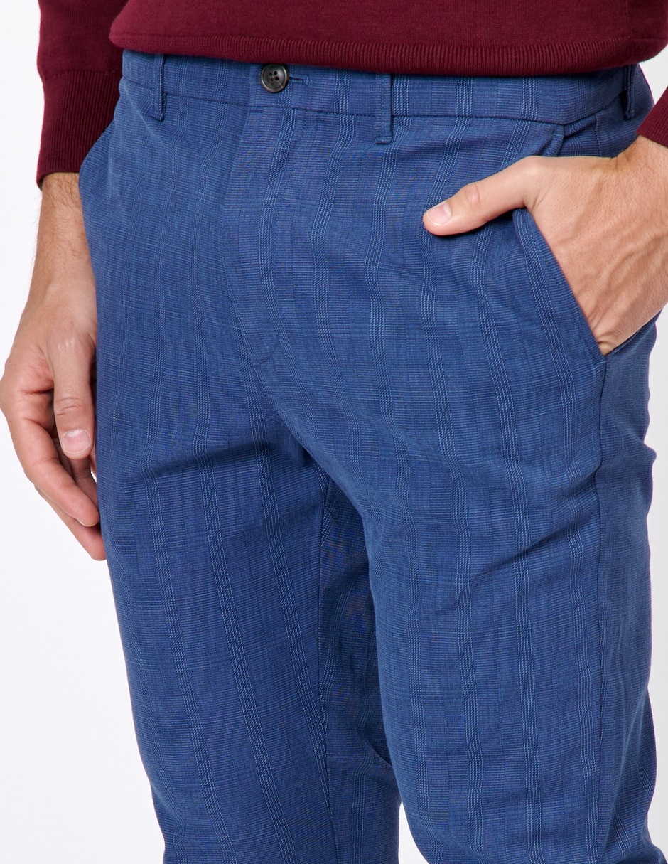 Pantalón casual chino regular de algodón para hombre 4