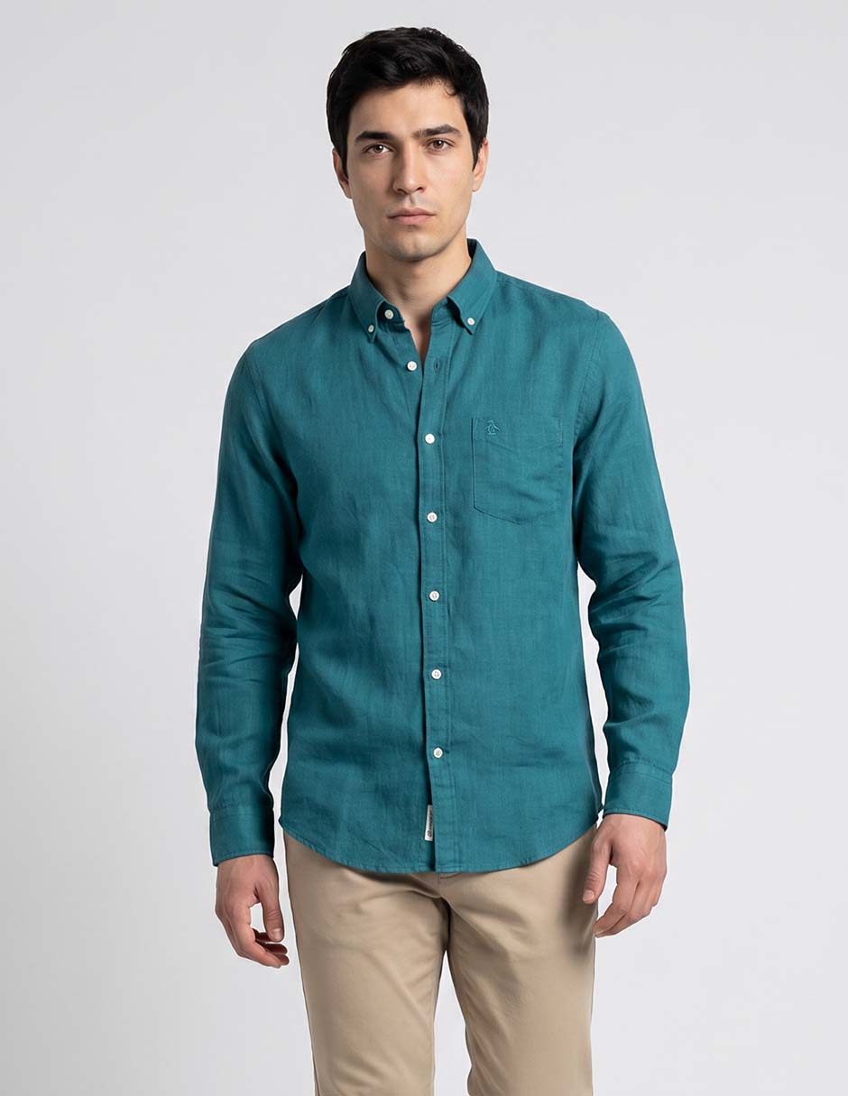 Camisa casual de manga larga para hombre
