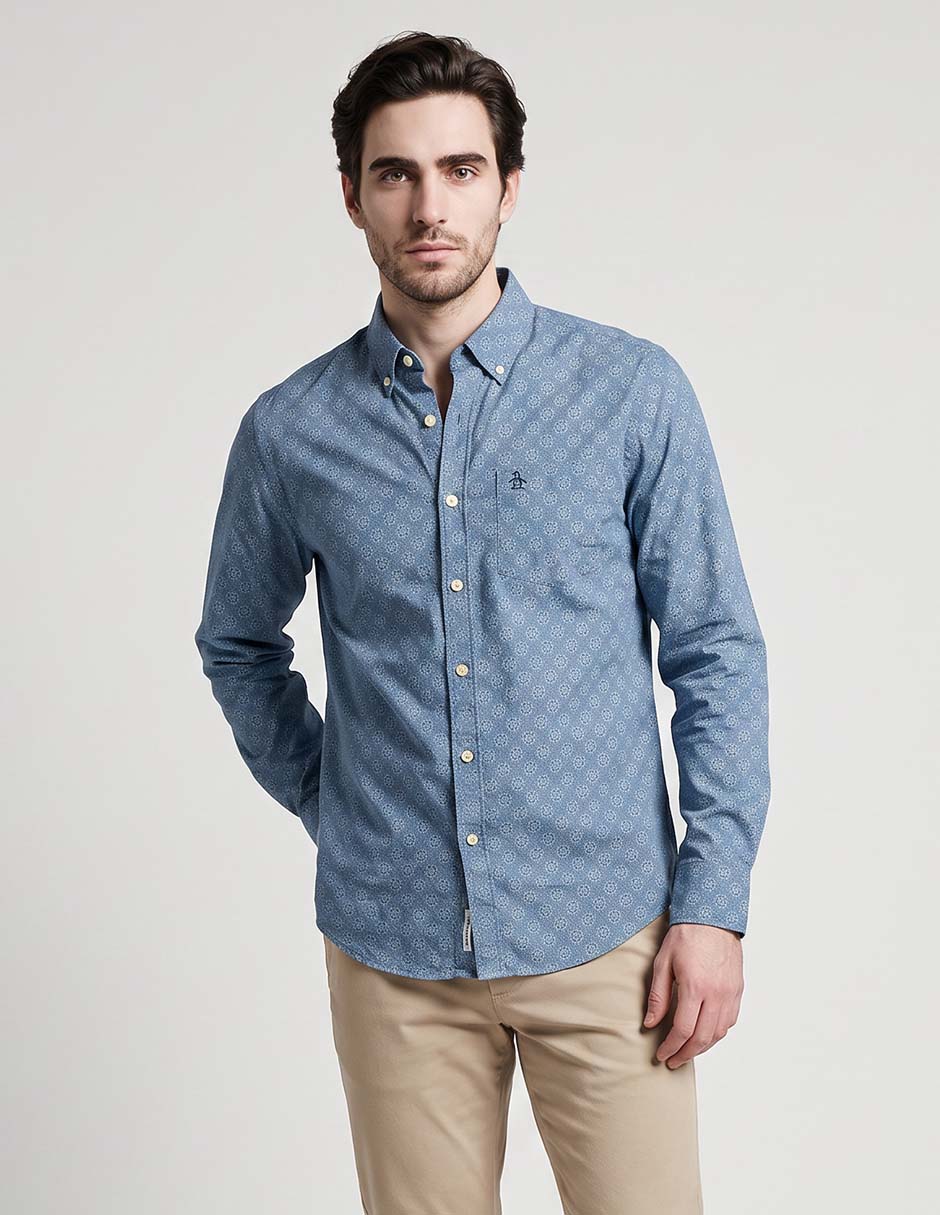 'camisa/sobrecamisa' casual 'de' (si aplica) algodón 'manga' larga 'para hombre'
