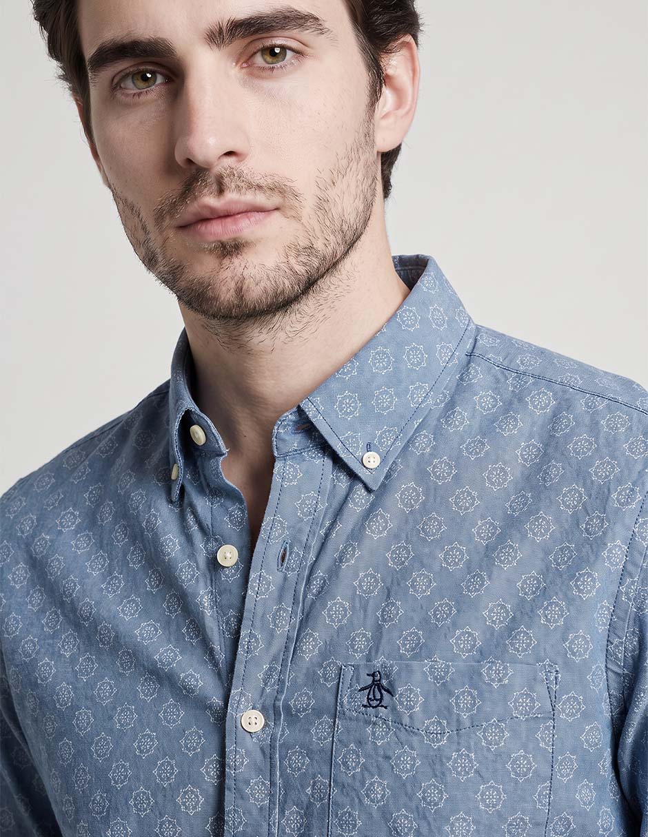 "camisa/sobrecamisa" casual "de" (si aplica) algodón "manga" larga "para hombre" 3