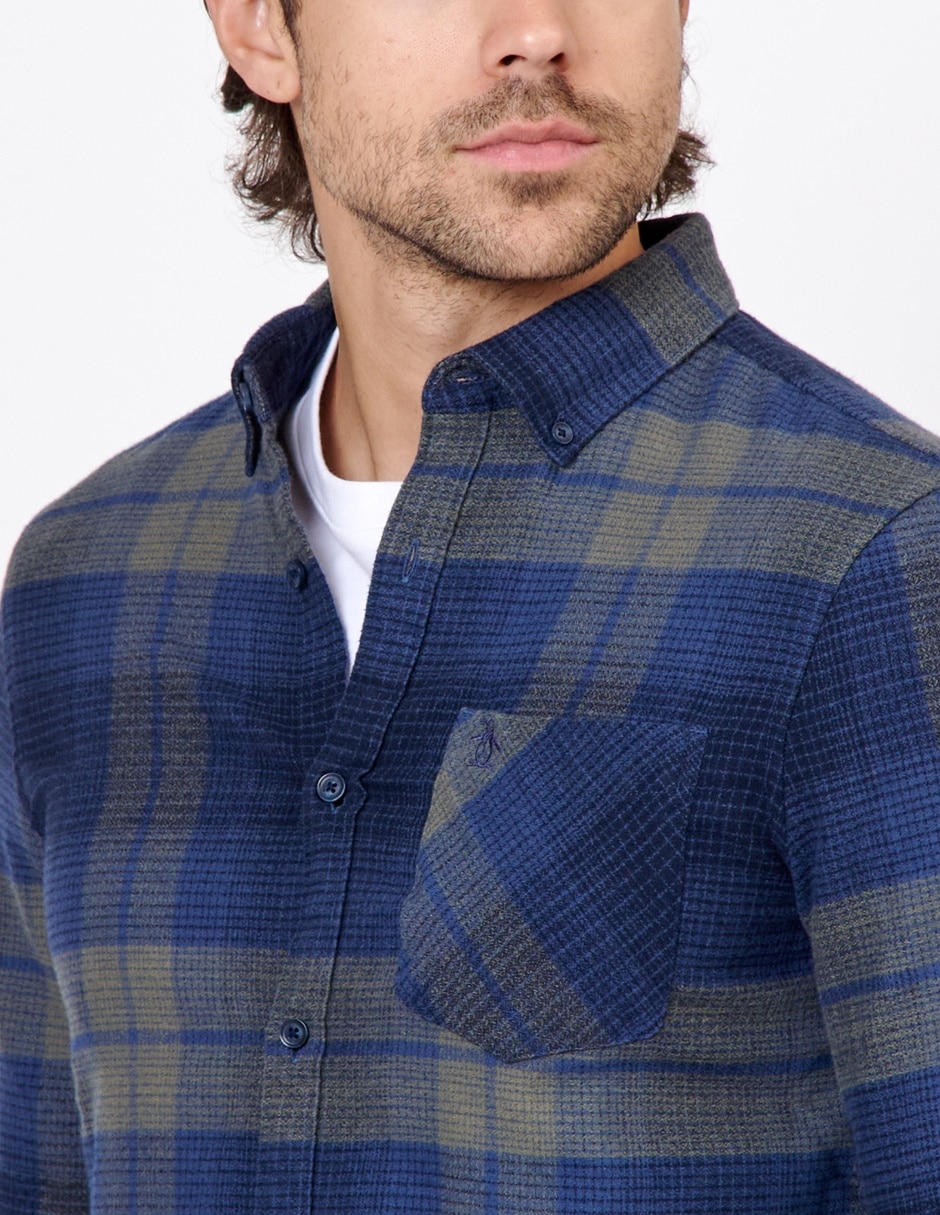 Camisa casual de algodón manga larga para hombre 2