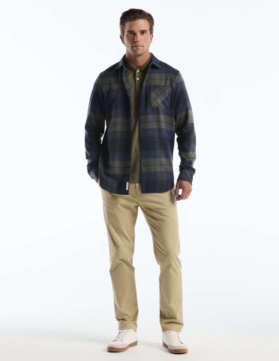 Camisa casual de algodón manga larga para hombre 4