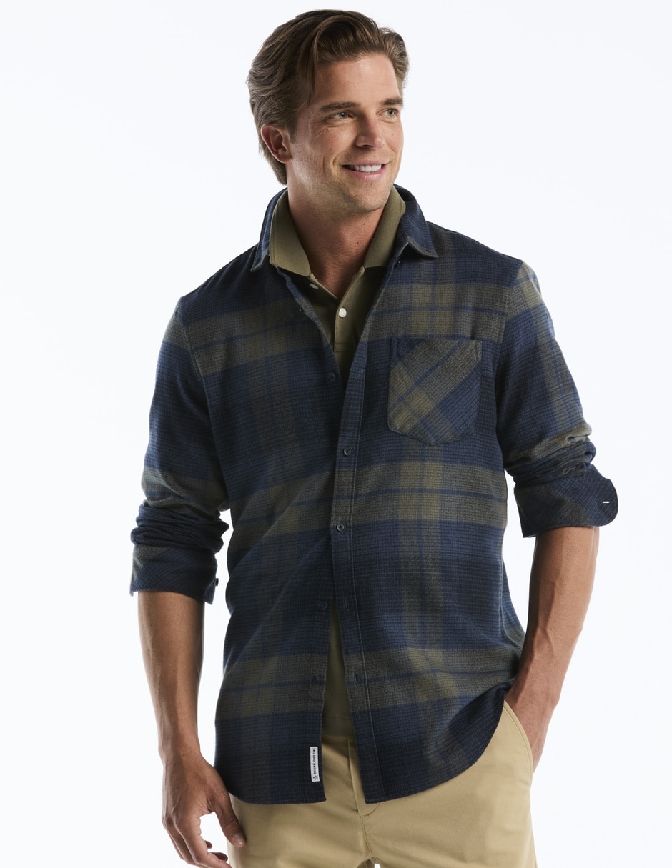 Camisa casual de algodón manga larga para hombre 5