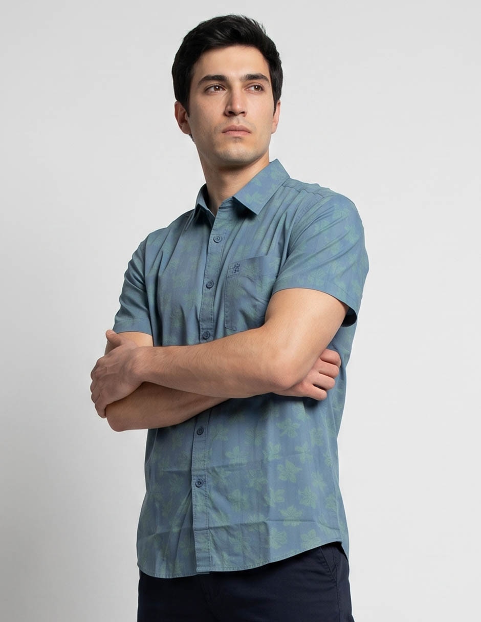 Camisa casual de algodón manga corta para hombre Camisa casual de algodón manga corta para hombre