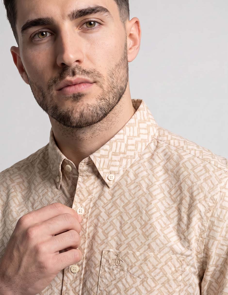 "camisa/sobrecamisa" casual "de" (si aplica) algodón "manga" corta "para hombre" 3
