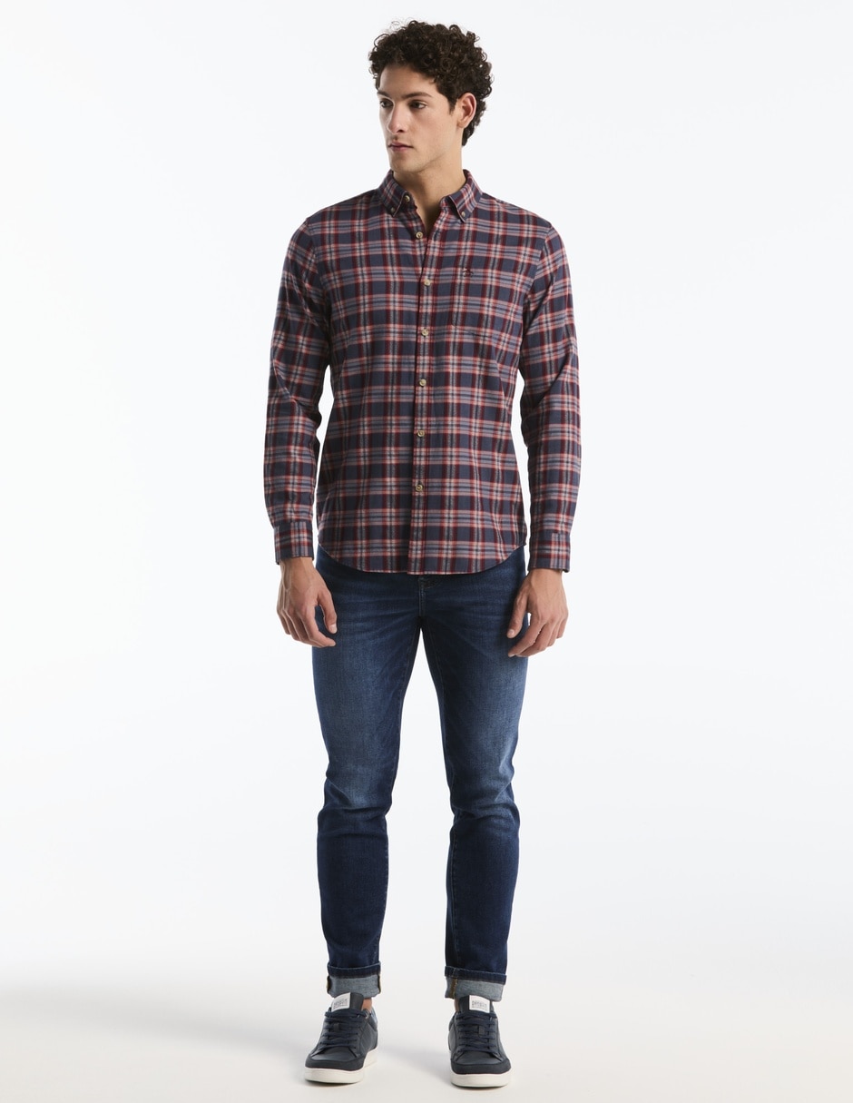 Camisa casual de algodón manga larga para hombre 4