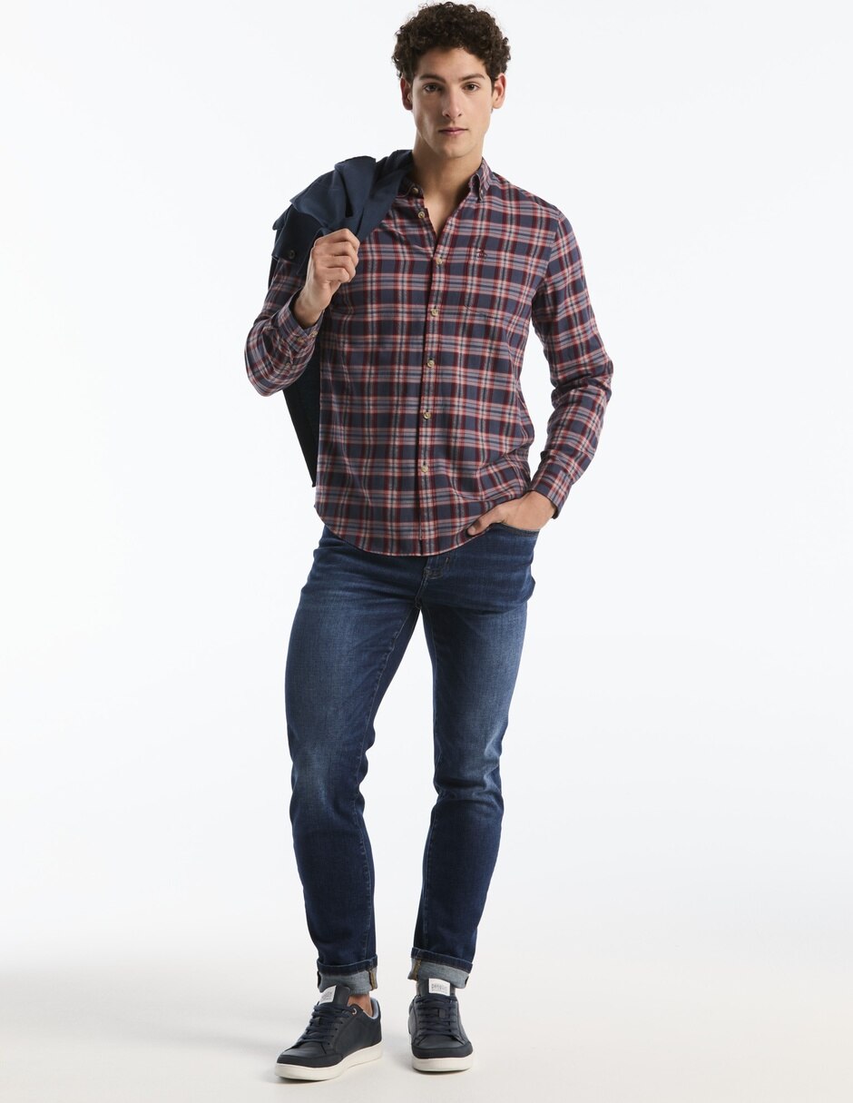 Camisa casual de algodón manga larga para hombre 5