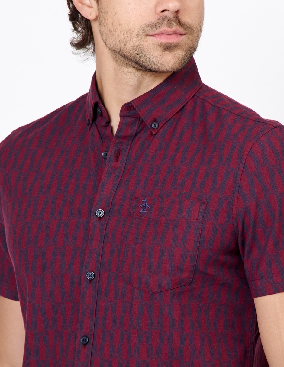 Camisa casual de algodón manga corta para hombre 5
