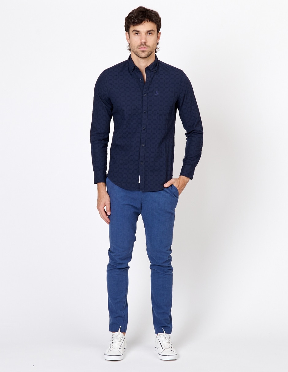 Camisa casual de algodón manga larga para hombre Camisa casual de algodón manga larga para hombre