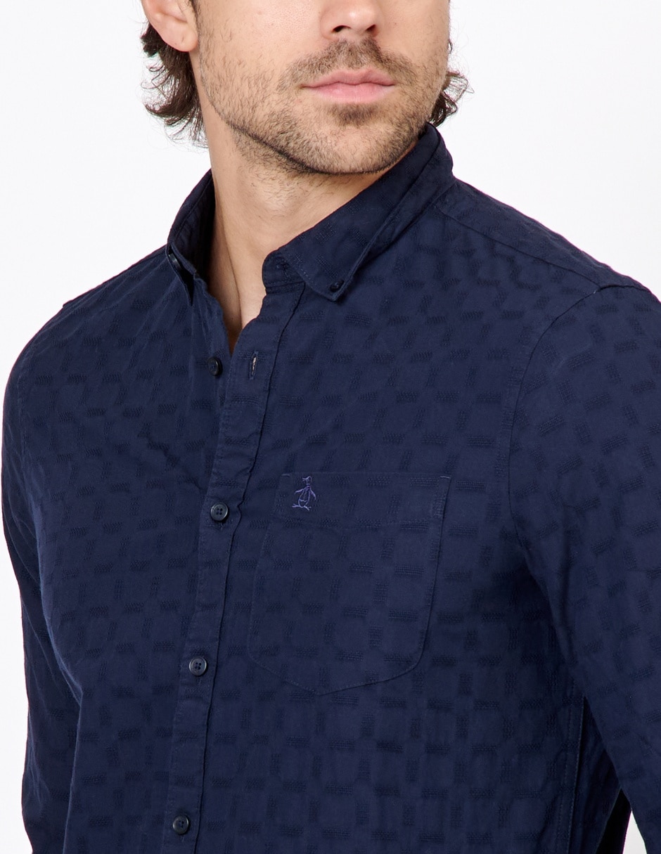 Camisa casual de algodón manga larga para hombre 5