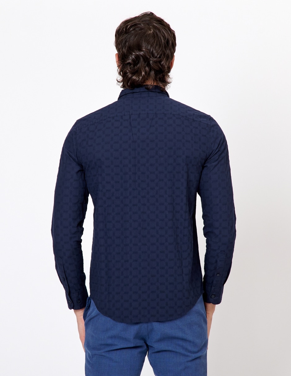 Camisa casual de algodón manga larga para hombre 4