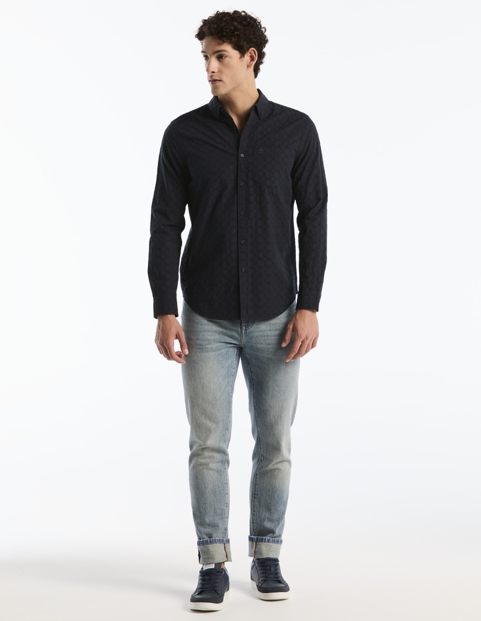 Camisa casual de algodón manga larga para hombre 3