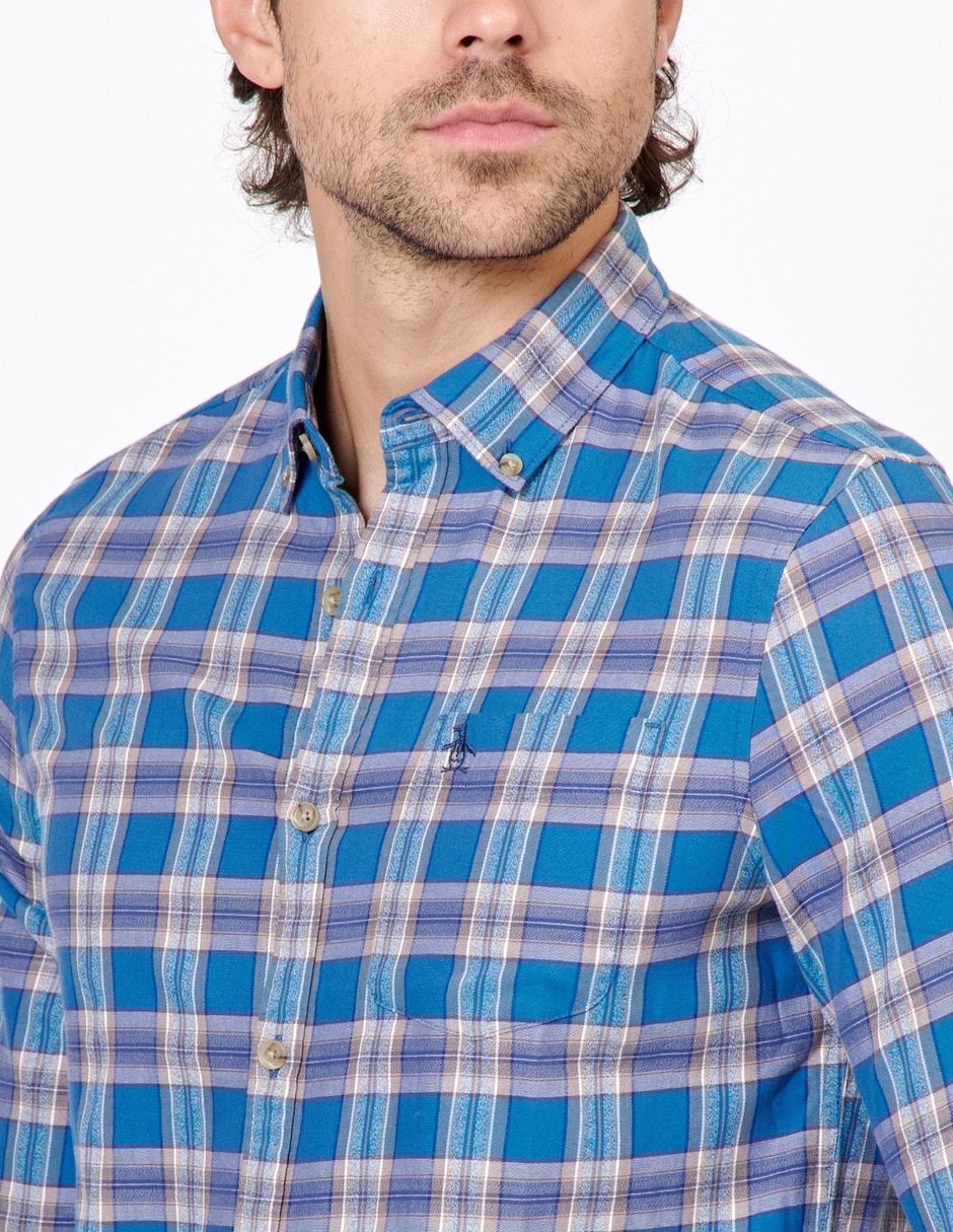 Camisa casual de algodón manga larga para hombre 2