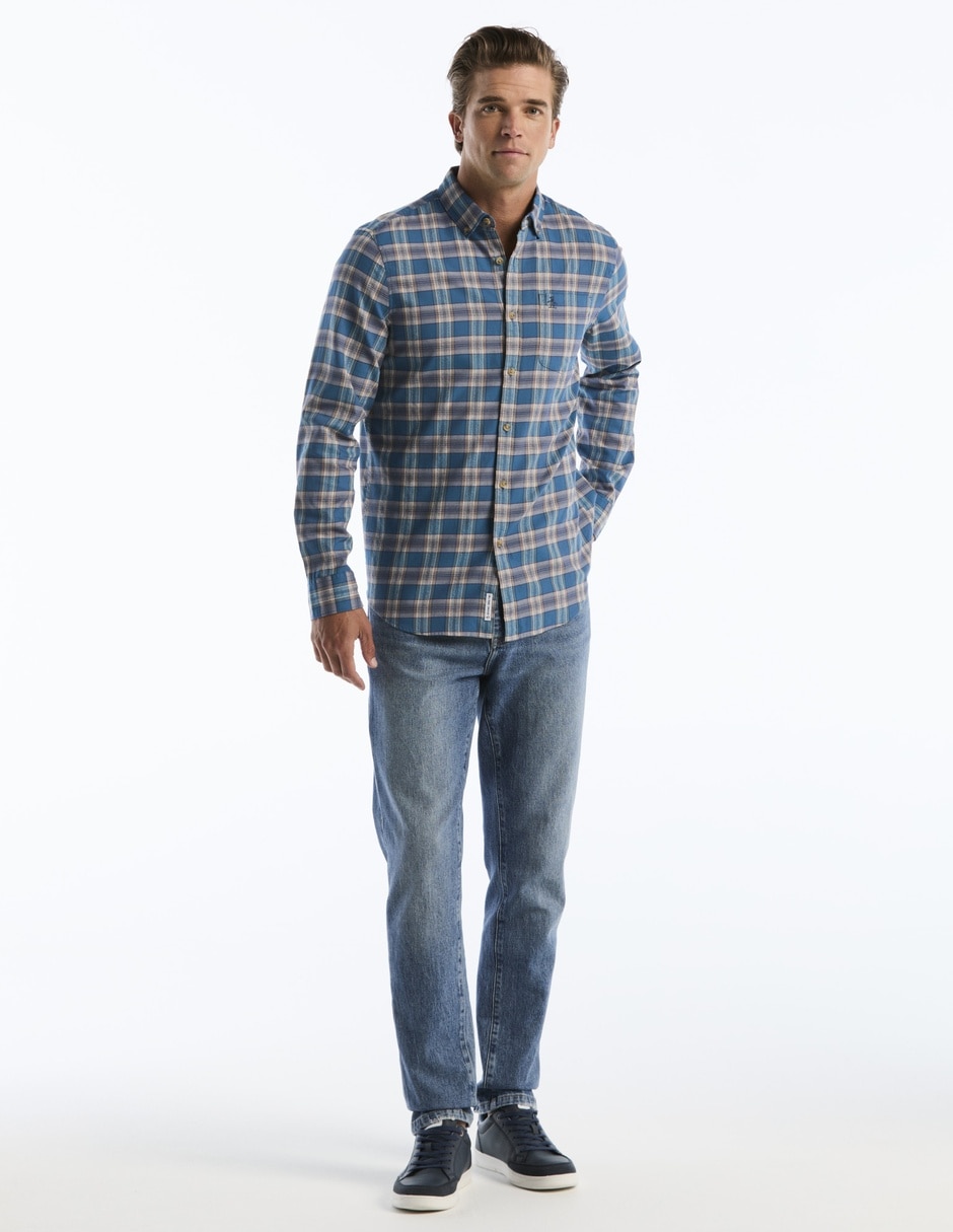 Camisa casual de algodón manga larga para hombre 4