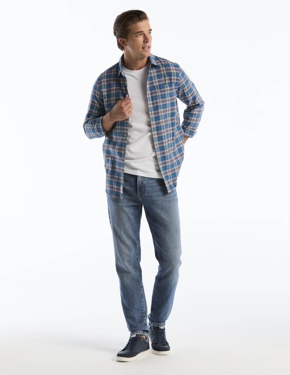 Camisa casual de algodón manga larga para hombre 5
