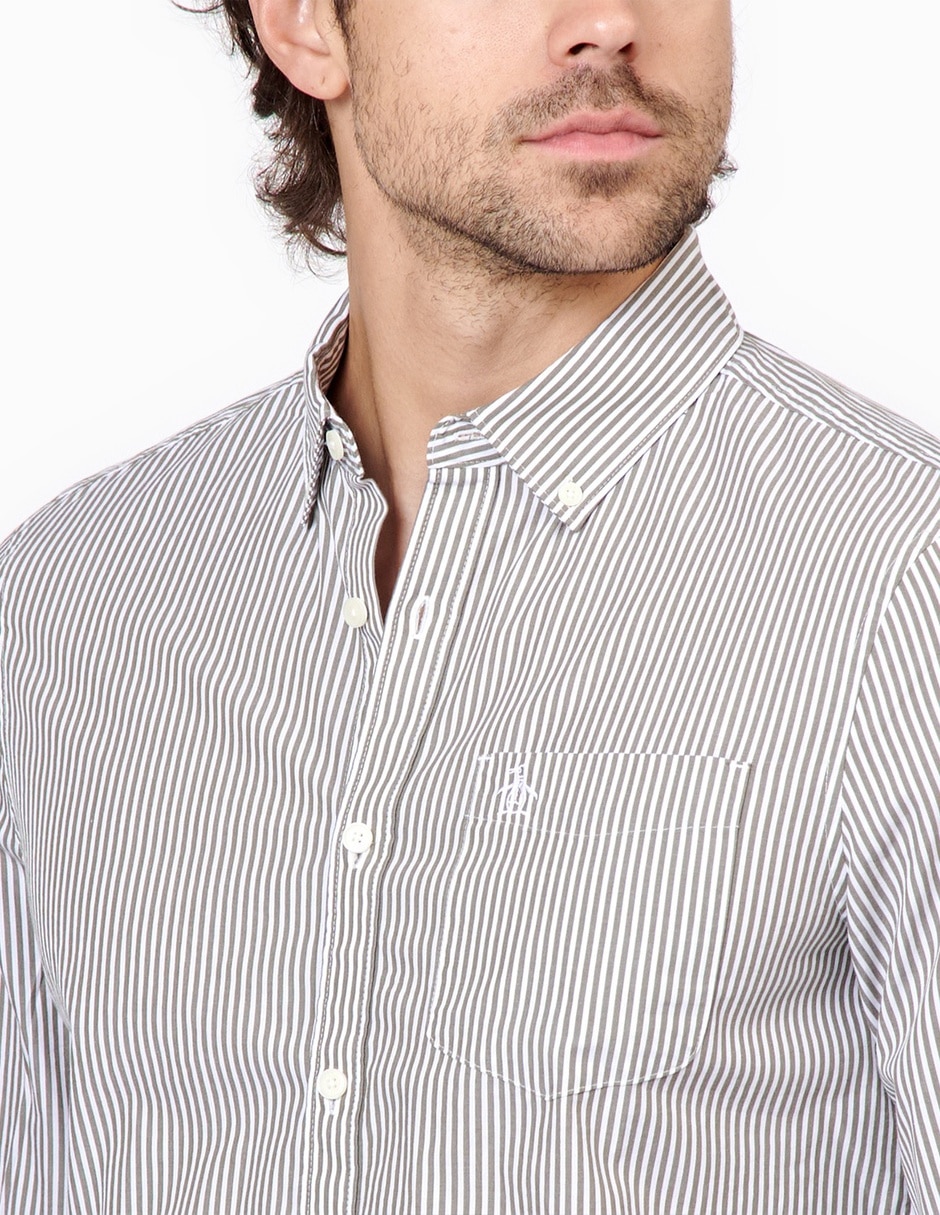 Camisa casual de algodón manga larga para hombre 4