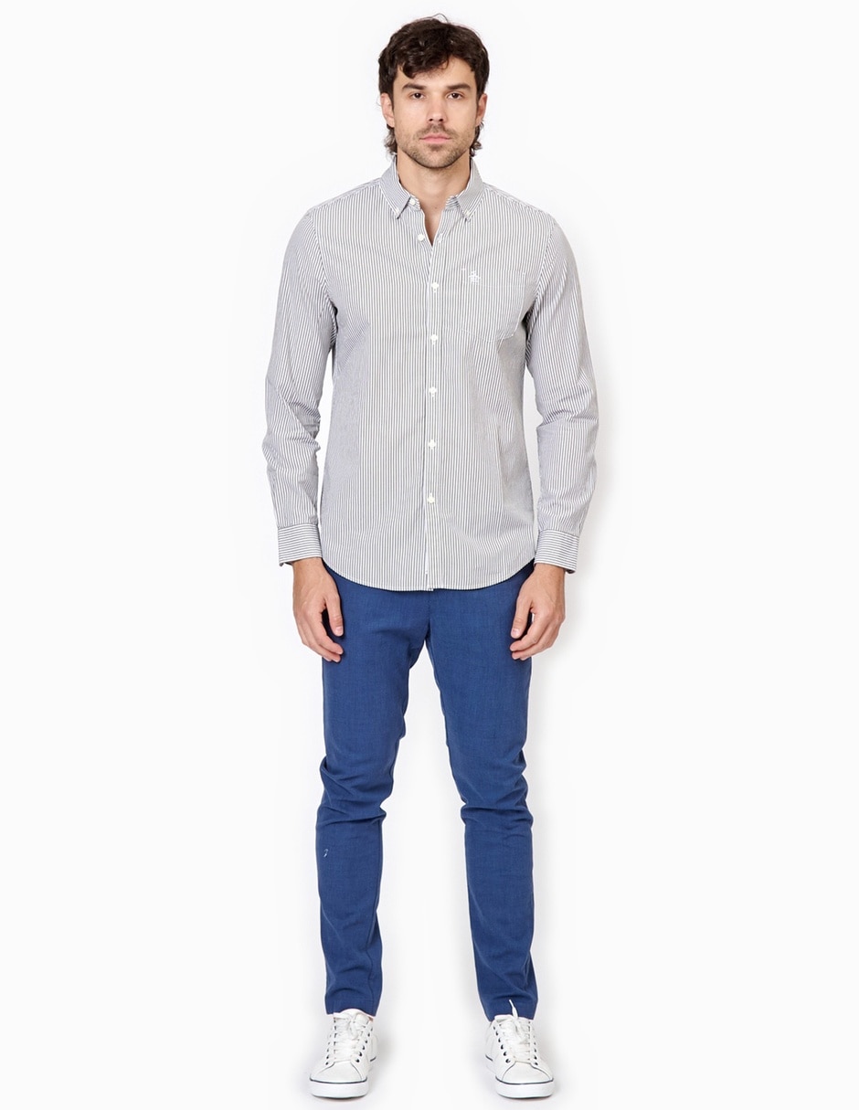 Camisa casual de algodón manga larga para hombre 2