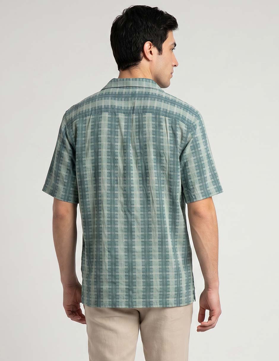 Sobrecamisa Casual Original Penguin De Lino Manga Corta Para Hombre