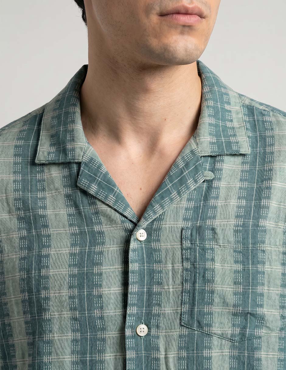 Sobrecamisa Casual Original Penguin De Lino Manga Corta Para Hombre